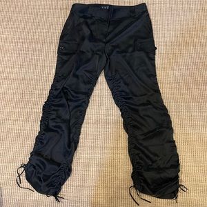 I.N.C. International Concepts Black Silk Cargo Pants with adjustable length 8